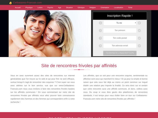 celibataires-francais.com : Site de rencontre par affinités